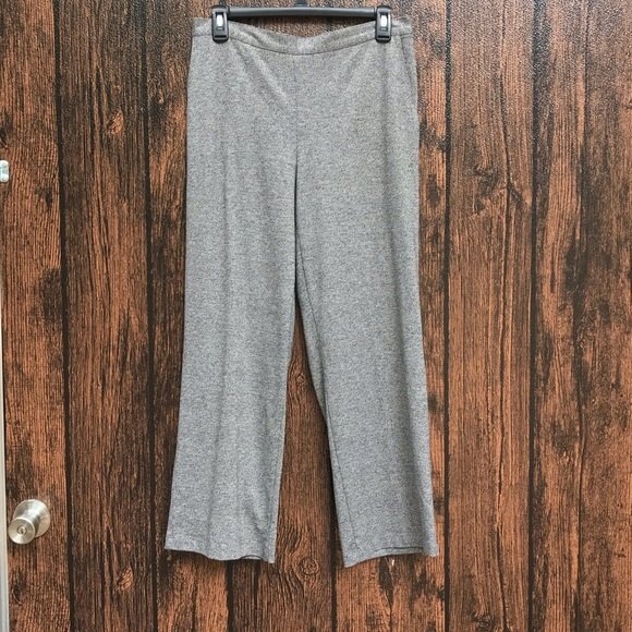 Alfred Dunner Flat Front Elastic Back Marled Knit Gray Pants Women Size 10 - Picture 8 of 9